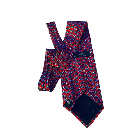 Ralph Lauren Silk Tie‎ Motorcycle Trike Motorcyclist Necktie LRL Red Made in USA - Picture 2 of 9